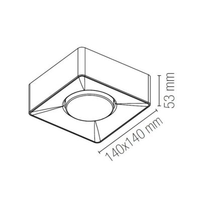 ATHEN PLAFONIERA PICCOLA QUADRATA IN GESSO BIANCO VERNICIABILE LAMPADINA ATTACCO GX53