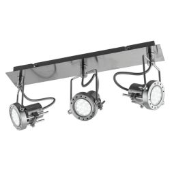 PLAFONIERA APPLIQUE CON 3 SPOT ORIENTABILI IN METALLO FINITURA NICHEL LAMPADINE INCLUSE 3xGU10 2