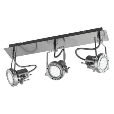 PLAFONIERA APPLIQUE CON 3 SPOT ORIENTABILI IN METALLO FINITURA NICHEL LAMPADINE INCLUSE 3xGU10