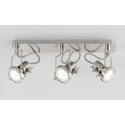PLAFONIERA APPLIQUE CON 3 SPOT ORIENTABILI IN METALLO FINITURA NICHEL LAMPADINE INCLUSE 3xGU10