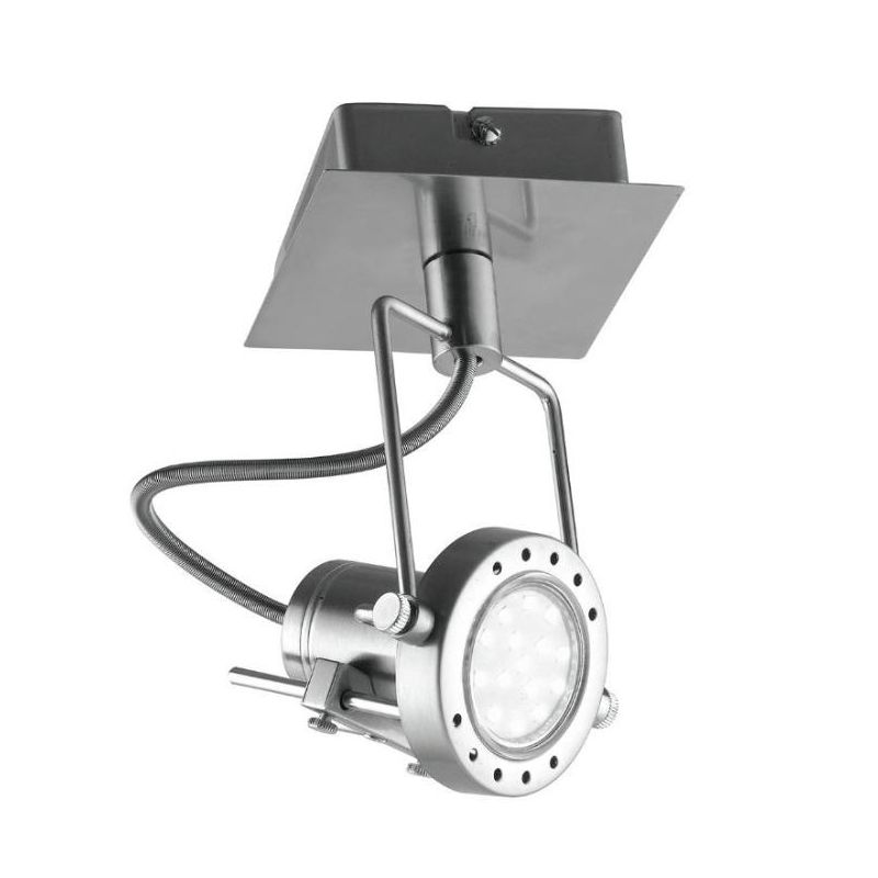 FARETTO A SOFFITTO O PARETE CON SPOT ORIENTABILE IN METALLO FINITURA NICHEL LAMPADINA INCLUSA GU10