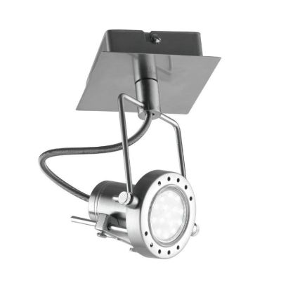 FARETTO A SOFFITTO O PARETE CON SPOT ORIENTABILE IN METALLO FINITURA NICHEL LAMPADINA INCLUSA GU10
