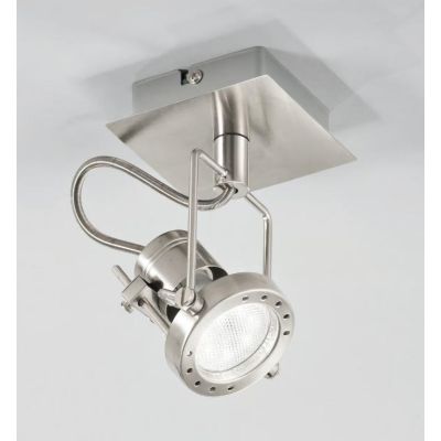 FARETTO A SOFFITTO O PARETE CON SPOT ORIENTABILE IN METALLO FINITURA NICHEL LAMPADINA INCLUSA GU10