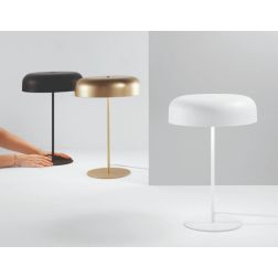 LAMPADA DA TAVOLO MODERNA NERA, BIANCO O ORO ALTEZZA CM 45 LAMPADINE 2XE14