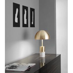 IGEA LAMPADA DA TAVOLO MODERNA ORO O NICHEL CON BASE EFFETTO MARMO H51 CM LAMPADINE 2XE14