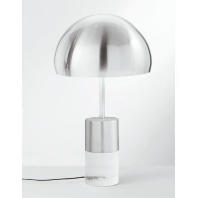 IGEA LAMPADA DA TAVOLO MODERNA ORO O NICHEL CON BASE EFFETTO MARMO H51 CM LAMPADINE 2XE14