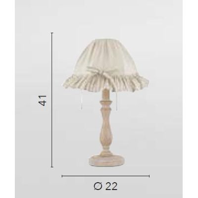 CHERRY LUMETTO STILE SHABBY IN LEGNO NATURALE CON PARALUME IN TESSUTO SABBIA PER CAMERETTE
