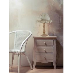 CHERRY LUMETTO STILE SHABBY IN LEGNO NATURALE CON PARALUME IN TESSUTO SABBIA PER CAMERETTE 2
