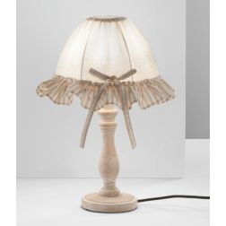 CHERRY LUMETTO STILE SHABBY IN LEGNO NATURALE CON PARALUME IN TESSUTO SABBIA PER CAMERETTE