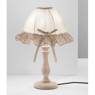 CHERRY LUMETTO STILE SHABBY IN LEGNO NATURALE CON PARALUME IN TESSUTO SABBIA PER CAMERETTE