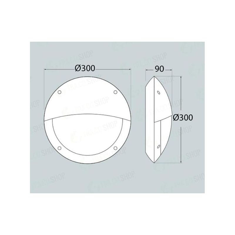 LAMPADA DA PARETE DA ESTERNI IP66 MODERNA CON PALPEBRA DUE COLORI MADE IN ITALY FUMAGALLI CRISTALENSI - Cristalensi Shop Online