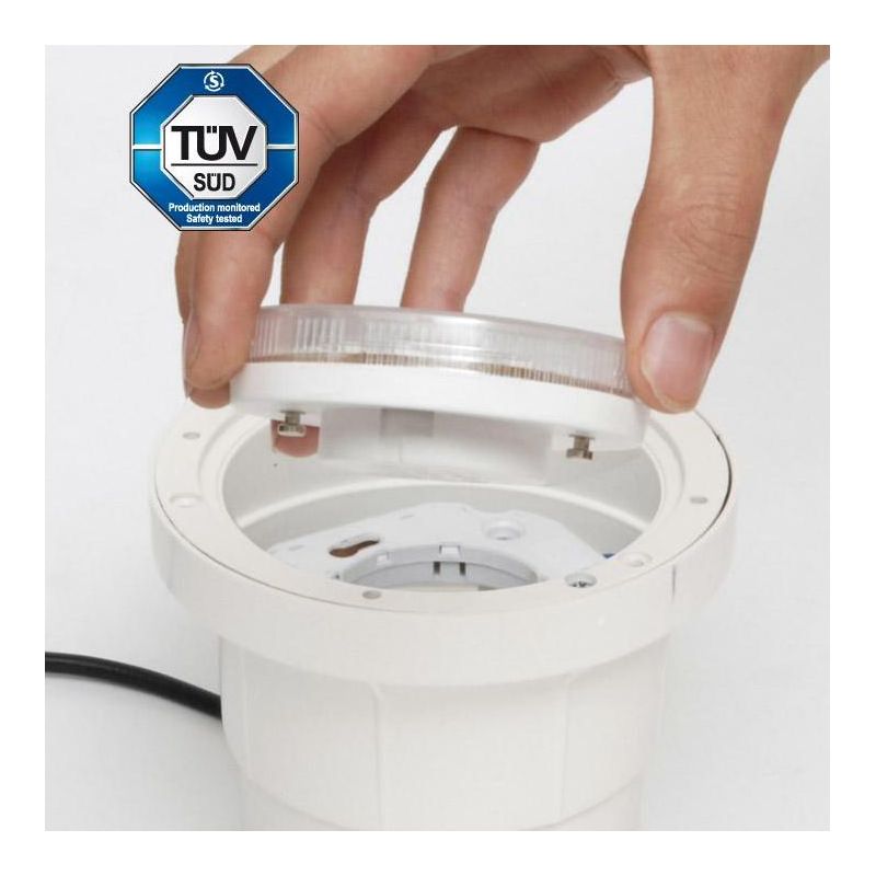 CECI 90 DUE TAGLI INCASSO CARRABILE IP67 IN RESINA NERA CON LAMPADINA LED SOSTITUIBILE