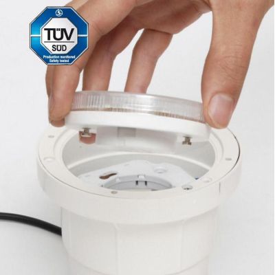 CECI 90 DUE TAGLI INCASSO CARRABILE IP67 IN RESINA NERA CON LAMPADINA LED SOSTITUIBILE