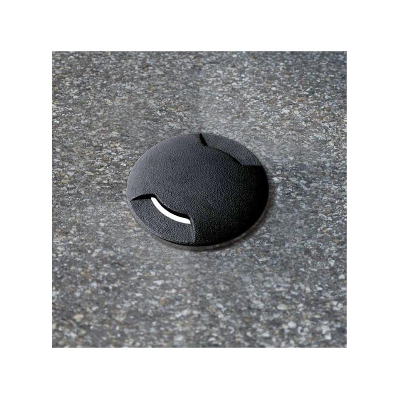CECI 90 DUE TAGLI INCASSO CARRABILE IP67 IN RESINA NERA CON LAMPADINA LED SOSTITUIBILE