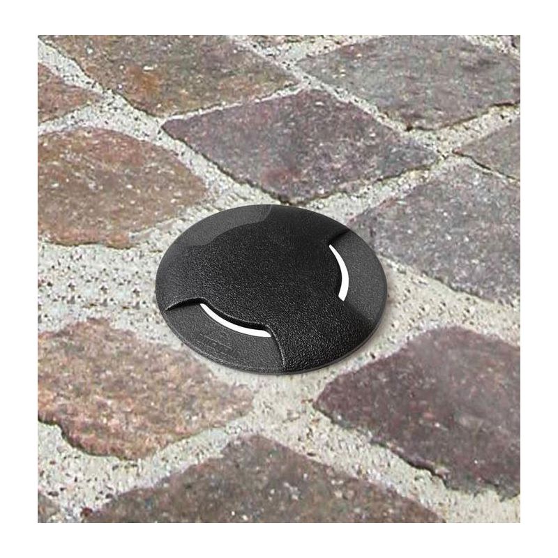CECI 90 TRE TAGLI INCASSO CARRABILE IP67 IN RESINA NERA CON LAMPADINA LED SOSTITUIBILE