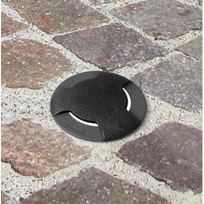 CECI 90 TRE TAGLI INCASSO CARRABILE IP67 IN RESINA NERA CON LAMPADINA LED SOSTITUIBILE