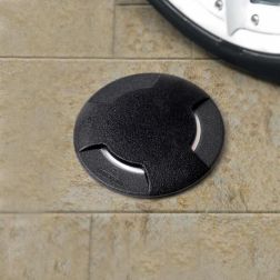 CECI 160 TRE TAGLI INCASSO CARRABILE IN RESINA NERA IP67 CON LAMPADINA LED SOSTITUIBILE