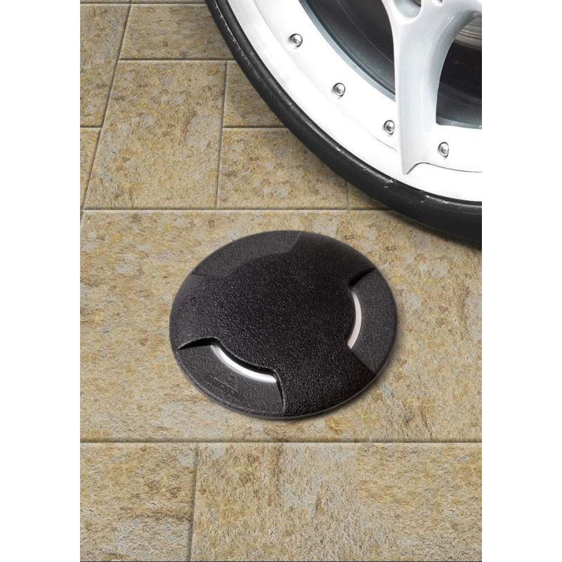 CECI 160 TRE TAGLI INCASSO CARRABILE IN RESINA NERA IP67 CON LAMPADINA LED SOSTITUIBILE