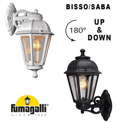 BISSO SABA APPLIQUE UP & DOWN IP55 ANTI SALSEDINE IN RESINA BIANCA O NERA DA ESTERNI