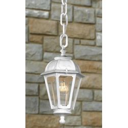 SICHEM SABA SOSPENSIONE DA ESTERNO A LANTERNA IP55 ANTI SALSEDINE IN RESINA BIANCA