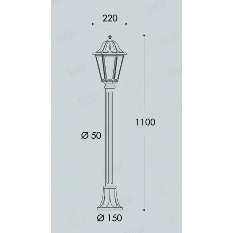 MIZAR SABA PALO DA GIARDINO H110 CM IP55 IN RESINA BIANCA O NERA ANTI SALSEDINE CLASSICO