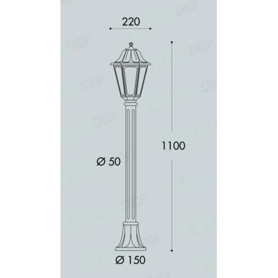 MIZAR SABA PALO DA GIARDINO H110 CM IP55 IN RESINA BIANCA O NERA ANTI SALSEDINE CLASSICO