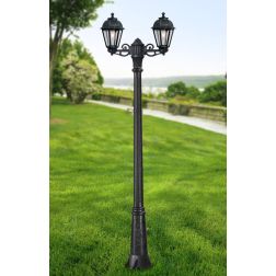 GIGI BISSO SABA LAMPIONE 2 LUCI H210 CM IP55 IN RESINA BIANCA O NERA ANTI SALSEDINE CLASSICO