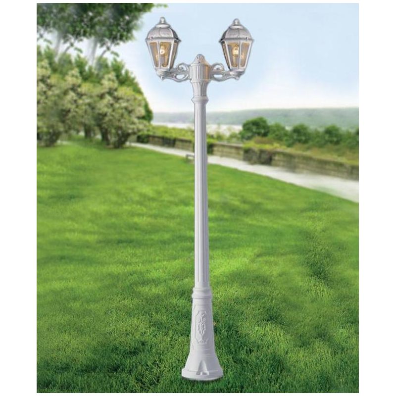 GIGI BISSO SABA LAMPIONE 2 LUCI H210 CM IP55 IN RESINA BIANCA O NERA ANTI SALSEDINE CLASSICO