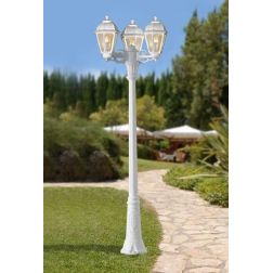 GIGI BISSO SABA LAMPIONE 3 LUCI H210 CM IP55 IN RESINA BIANCA O NERA ANTI SALSEDINE CLASSICO 2