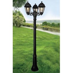 GIGI BISSO SABA LAMPIONE 3 LUCI H210 CM IP55 IN RESINA BIANCA O NERA ANTI SALSEDINE CLASSICO