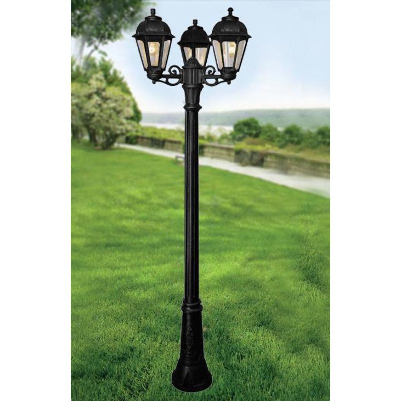 GIGI BISSO SABA LAMPIONE 3 LUCI H210 CM IP55 IN RESINA BIANCA O NERA ANTI SALSEDINE CLASSICO