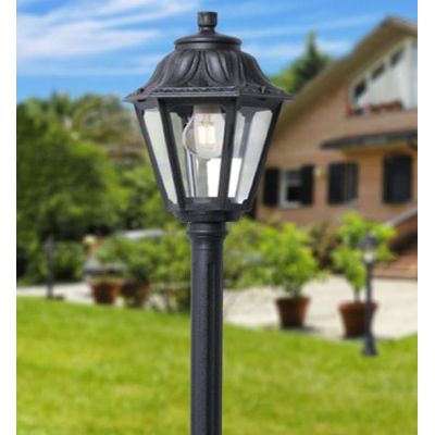 MIZAR RUT LAMPIONE IN RESINA NERA ALTEZZA 115 CM IP55 FUMAGALLI MADE IN ITALY