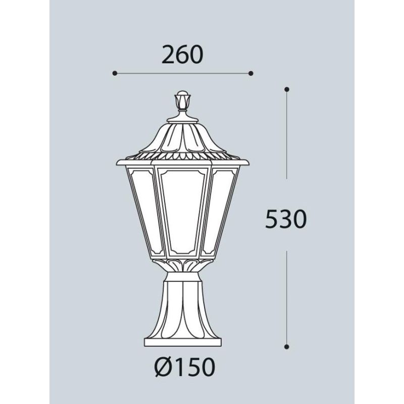 MINILOT RUT PALETTO H53 CM IN RESINA NERA IP55 ANTI CORROSIONE FUMAGALLI MADE IN ITALY