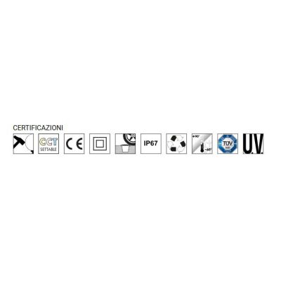 CECI 160 TRE TAGLI INCASSO CARRABILE IN RESINA NERA IP67 CON LAMPADINA LED SOSTITUIBILE