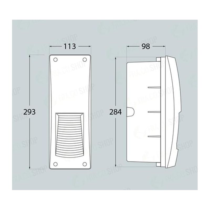 LETI 300 VP FARETTO DA INCASSO VERTICALE IP66 IN RESINA BIANCA,GRIGIA O NERA MADE IN ITALY FUMAGALLI