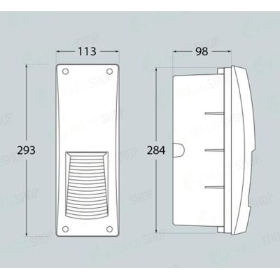 LETI 300 VP FARETTO DA INCASSO VERTICALE IP66 IN RESINA BIANCA,GRIGIA O NERA MADE IN ITALY FUMAGALLI