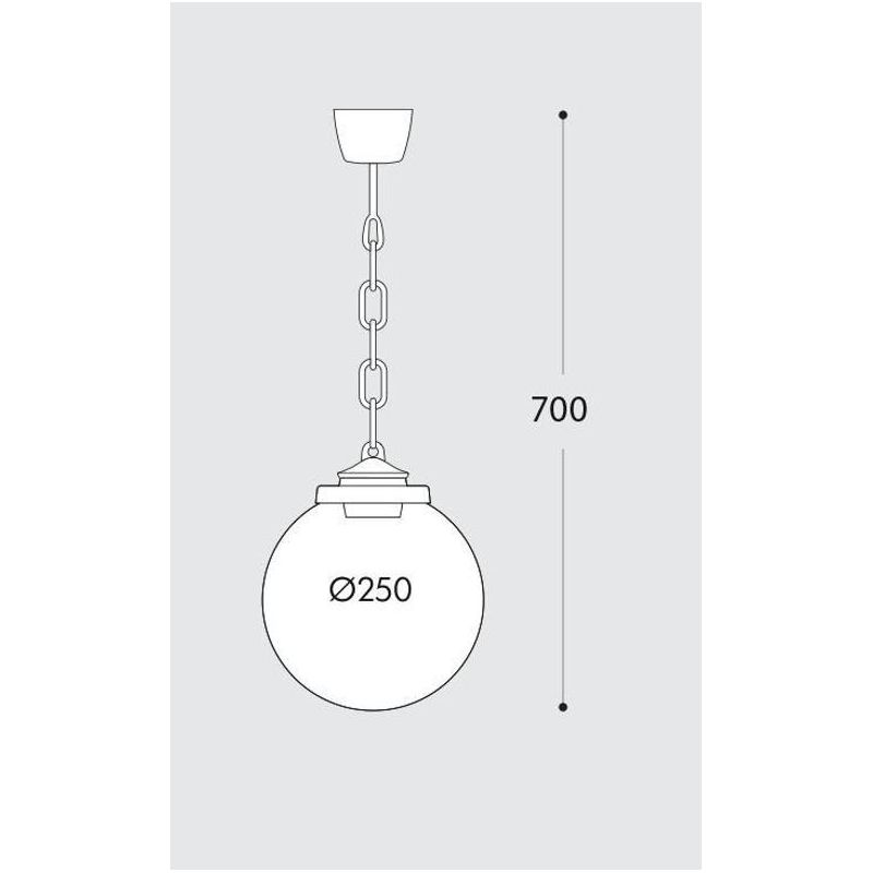 SICAR G250 SOSPENSIONE A SFERA D25 CM RESINA BIANCA O NERA  DIFFUSORE BIANCO OPALE MADE IN ITALY FUMAGALLI