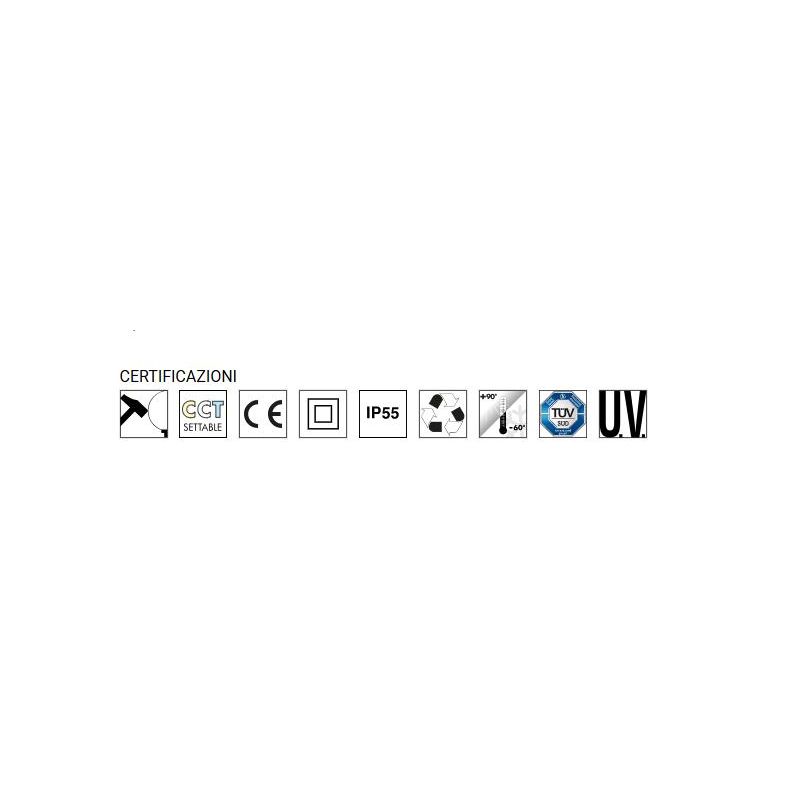 MARTA 160 APPLIQUE DA ESTERNO BIEMISSIONE DI LUCE IP55 RESINA BIANCA,GRIGIA O NERA MODERNA FUMAGALLI DARK LIGHT - Cristalensi Sh