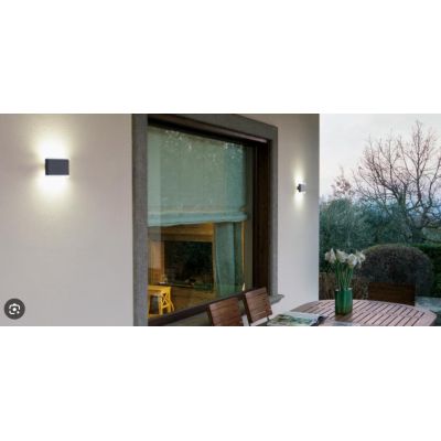 WAVE APPLIQUE IN ALLUMINIO ANTRACITE A LED INTEGRATO SOSTITUIBILE 14W IP54 Sovil - Cristalensi Shop Online