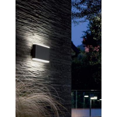 WAVE APPLIQUE IN ALLUMINIO ANTRACITE A LED INTEGRATO SOSTITUIBILE 14W IP54 Sovil - Cristalensi Shop Online