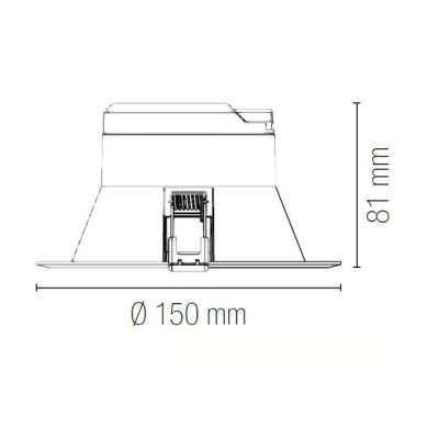 MACK FARETTO LED DA INCASSO ROTONDO 3 MISURE LED 15W-20W-25W LUCE 3000K-4000K BIANCO-CROMO MODERNO