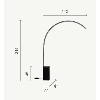 BIBLIO PIANTANA AD ARCO IN METALLO ORO O NERO CON BASE IN MARMO LED 33W LUCE 3000K DIMMERABILE MODERNA ONDALUCE CICIRIELLO - Cri