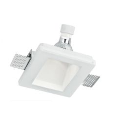 GHOST FARETTO DA INCASSO OBLIQUO IN GESSO BIANCO VERNICIABILE CON LAMPADINA ATTACCO GU10