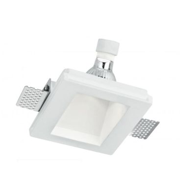 GHOST FARETTO DA INCASSO OBLIQUO IN GESSO BIANCO VERNICIABILE CON LAMPADINA ATTACCO GU10