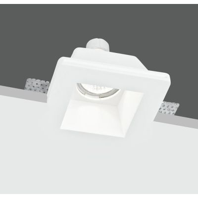 GHOST FARETTO DA INCASSO QUADRATO IN GESSO BIANCO VERNICIABILE CON LAMPADINA ATTACCO GU10
