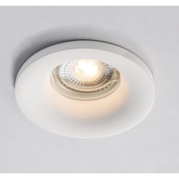INCASSO ROTONDO O QUADRATO IN GESSO VERNICIABILE MODERNO CON LAMPADINA ATTACCO GU10 2