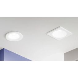 INCASSO ROTONDO O QUADRATO IN GESSO VERNICIABILE MODERNO CON LAMPADINA ATTACCO GU10