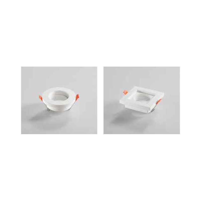 PHANTOM INCASSO ROTONDO O QUADRATO IN GESSO VERNICIABILE MODERNO CON LAMPADINA ATTACCO GU10