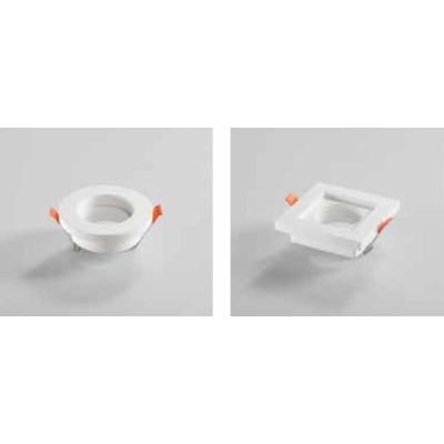 PHANTOM INCASSO ROTONDO O QUADRATO IN GESSO VERNICIABILE MODERNO CON LAMPADINA ATTACCO GU10
