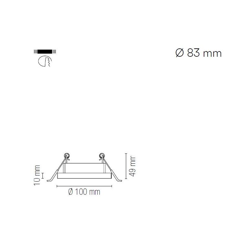 PHANTOM INCASSO ROTONDO O QUADRATO IN GESSO VERNICIABILE MODERNO CON LAMPADINA ATTACCO GU10